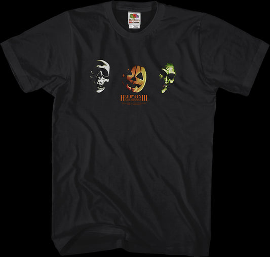 Three Scary Masks Halloween III Season of the Witch T-Shirt