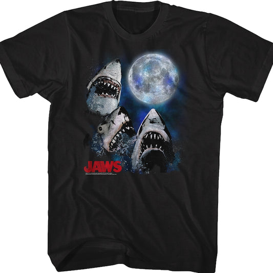 Three Shark Moon Jaws T-Shirt