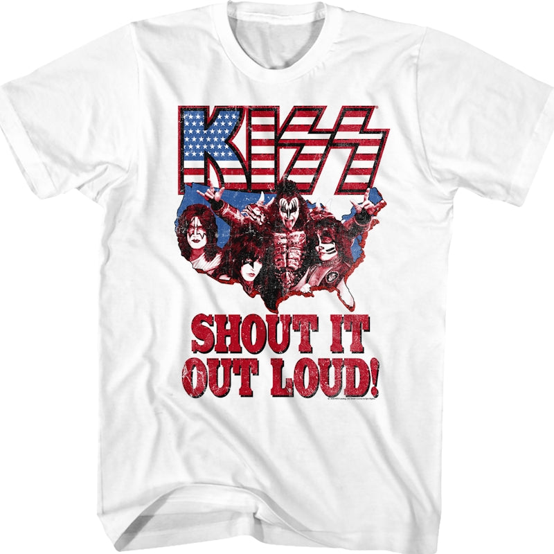US Map Shout It Out Loud KISS T-Shirt