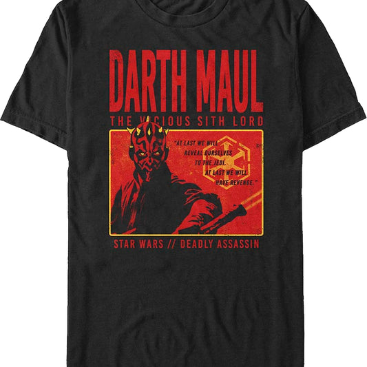 Vicious Sith Lord Darth Maul Star Wars T-Shirt