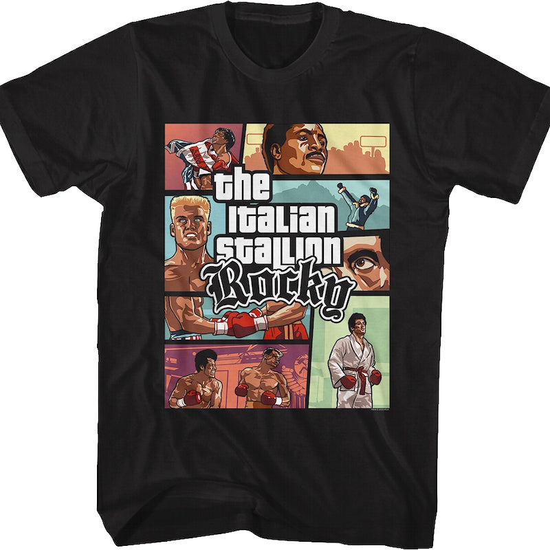 Video Game Panels Rocky IV T-Shirt