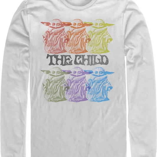 Vintage Colorful Child The Mandalorian Star Wars Long Sleeve Shirt