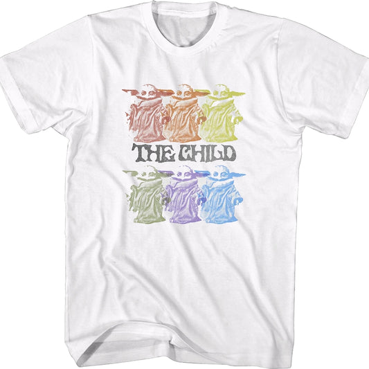Vintage Colorful Child The Mandalorian Star Wars T-Shirt
