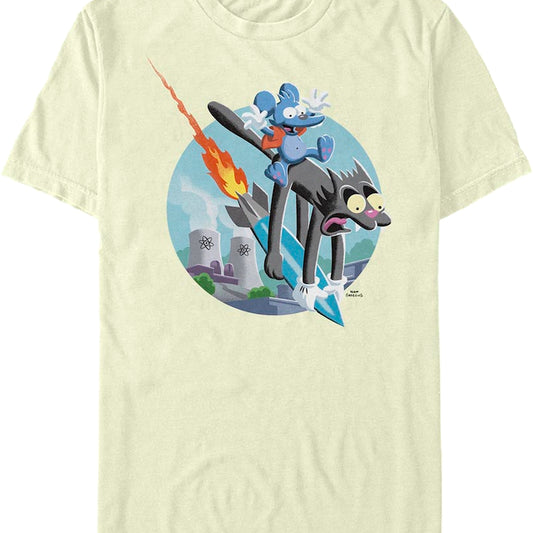 Vintage Itchy & Scratchy Missile The Simpsons T-Shirt