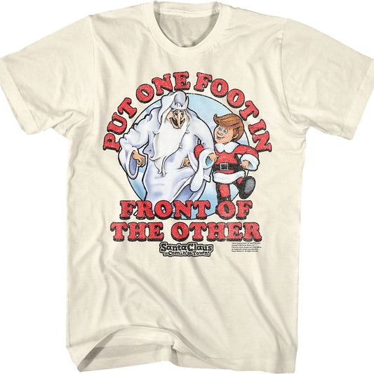 Vintage One Foot Santa Claus Is Comin' To Town Shirt