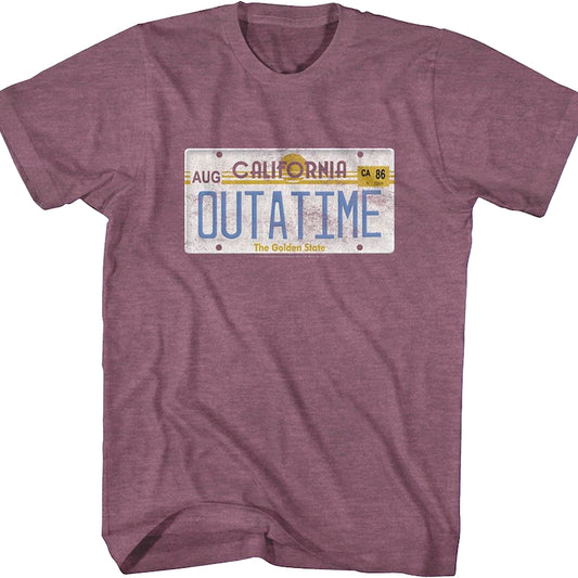 Vintage OUTATIME License Plate Back To The Future T-Shirt