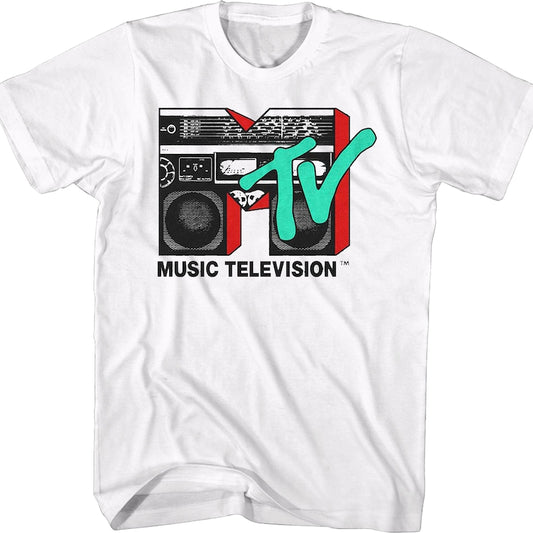 White Boombox Logo MTV Shirt