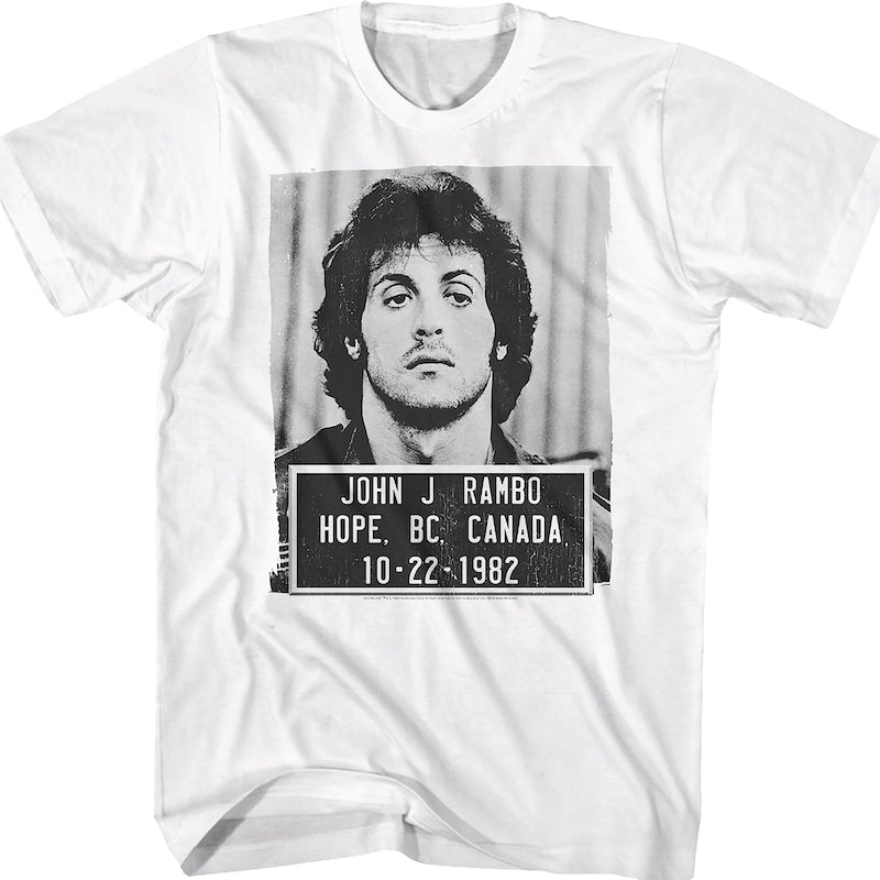 White John Rambo Mug Shot T-Shirt