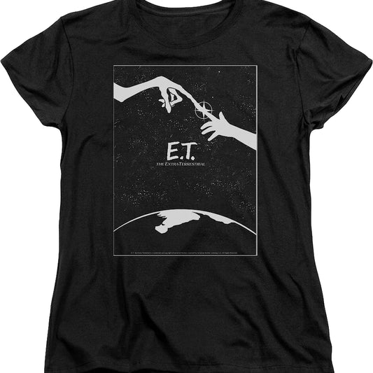 Womens Black and White Movie Poster ET Shirt