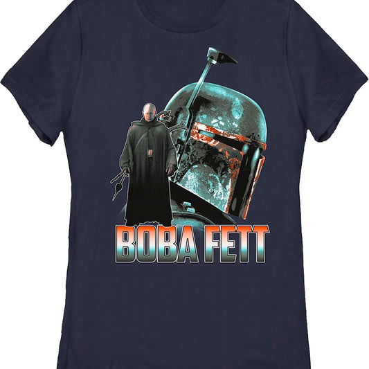 Womens Boba Fett Collage The Mandalorian Star Wars Shirt