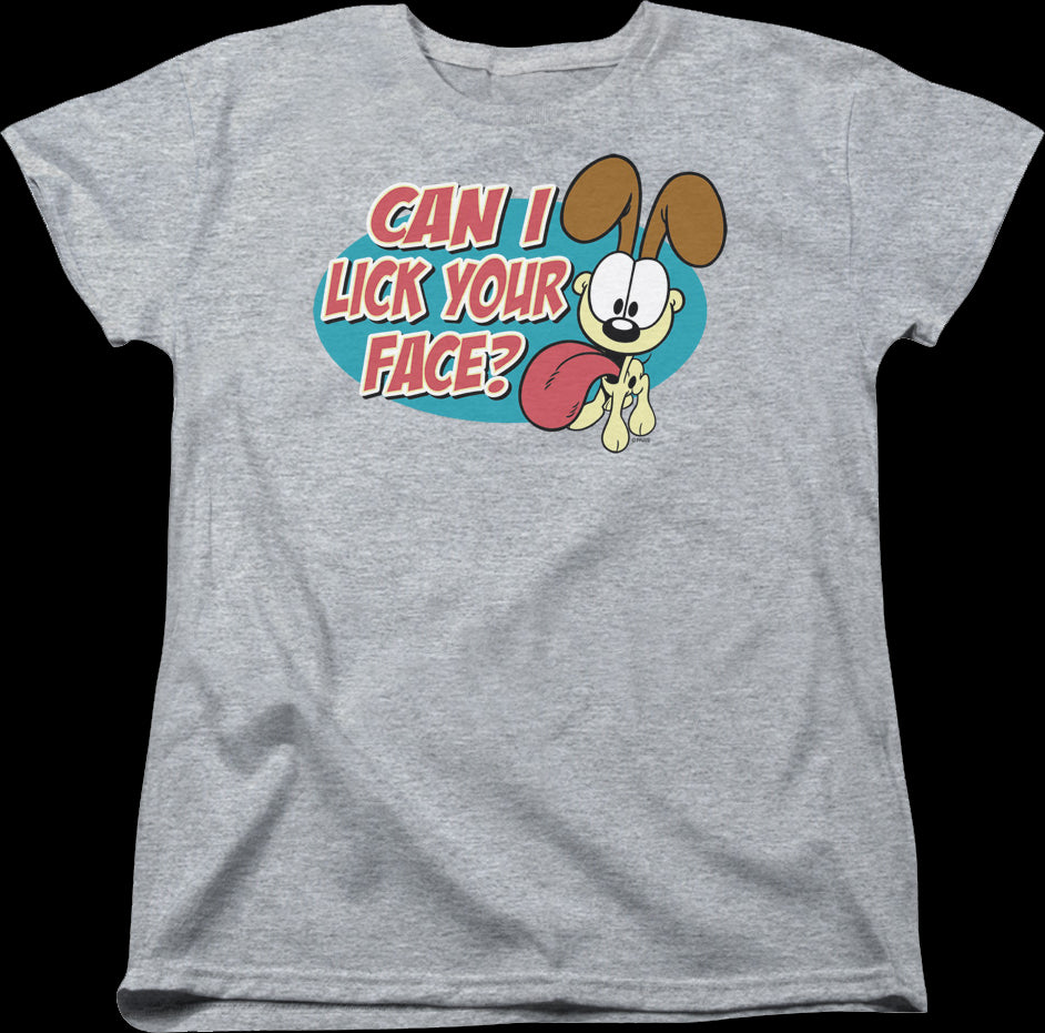 Womens Can I Lick Your Face Garfield Shirt