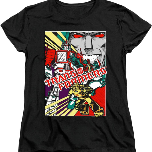 Womens Comic Poster Transformers Shirt