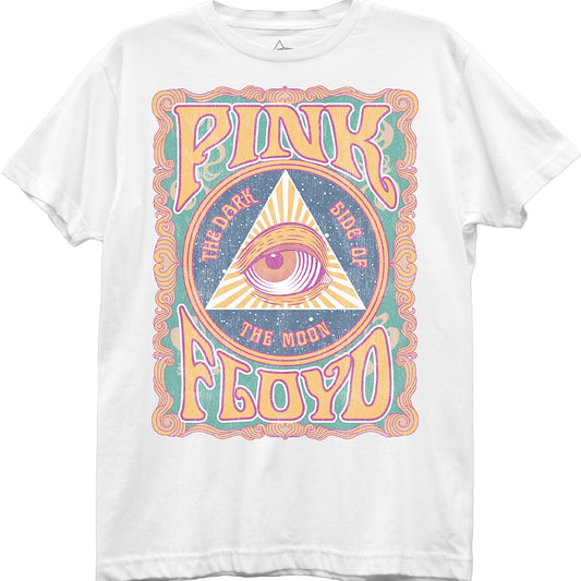 Womens Dark Side of the Moon All Seeing Eye Pink Floyd Shirt