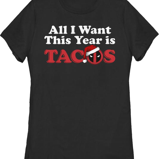 Womens Deadpool Christmas Tacos Shirt