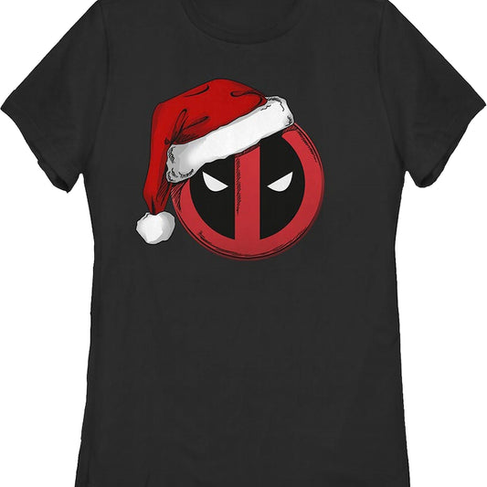 Womens Deadpool Santa Claus Hat Marvel Comics Shirt