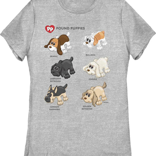 Womens Dog Breeds Pound Puppies Shirt