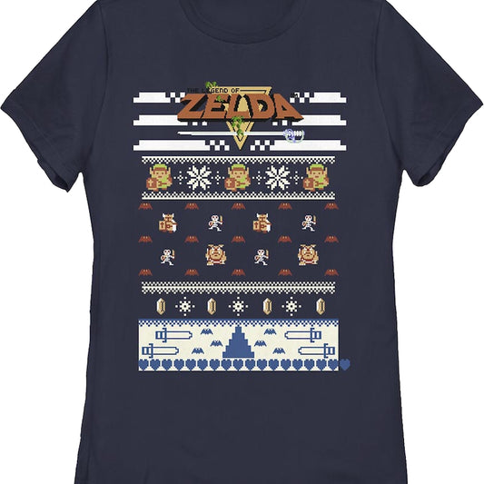 Womens Faux Ugly Christmas Sweater Legend of Zelda Shirt