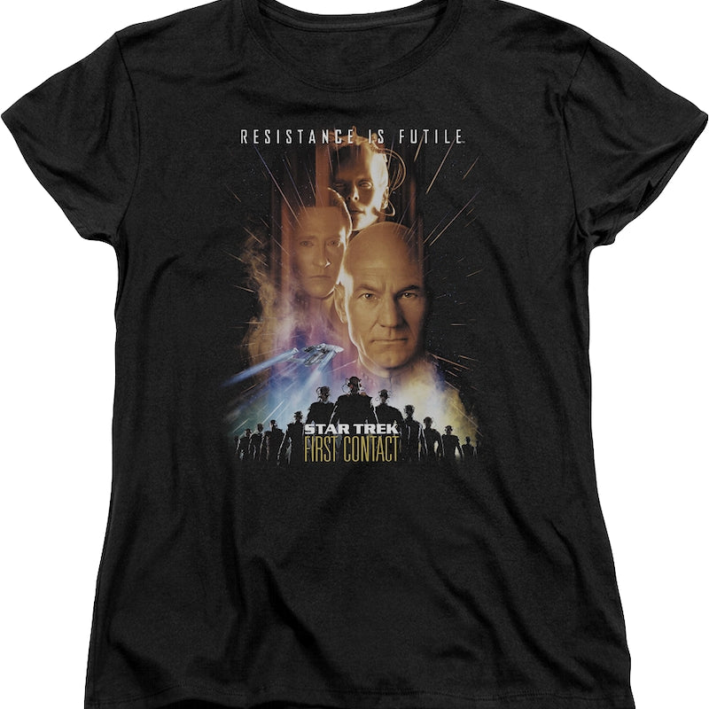 Womens First Contact Poster Star Trek Shirt