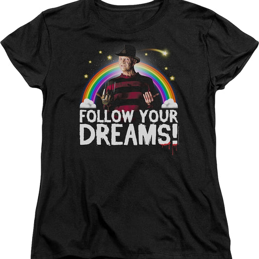 Womens Follow Your Dreams Nightmare On Elm Street Shirt