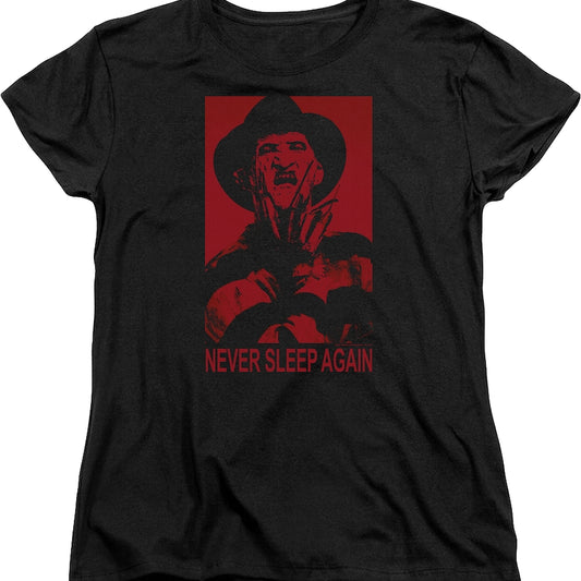 Womens Freddy Krueger Never Sleep Again Nightmare On Elm Street Shirt