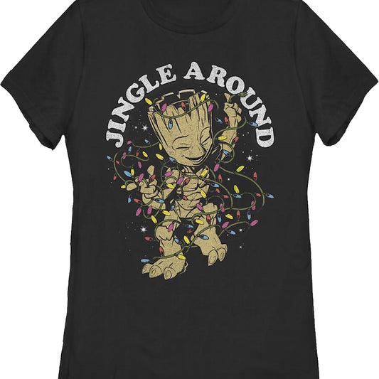 Womens Groot Jingle Around Marvel Comics Shirt