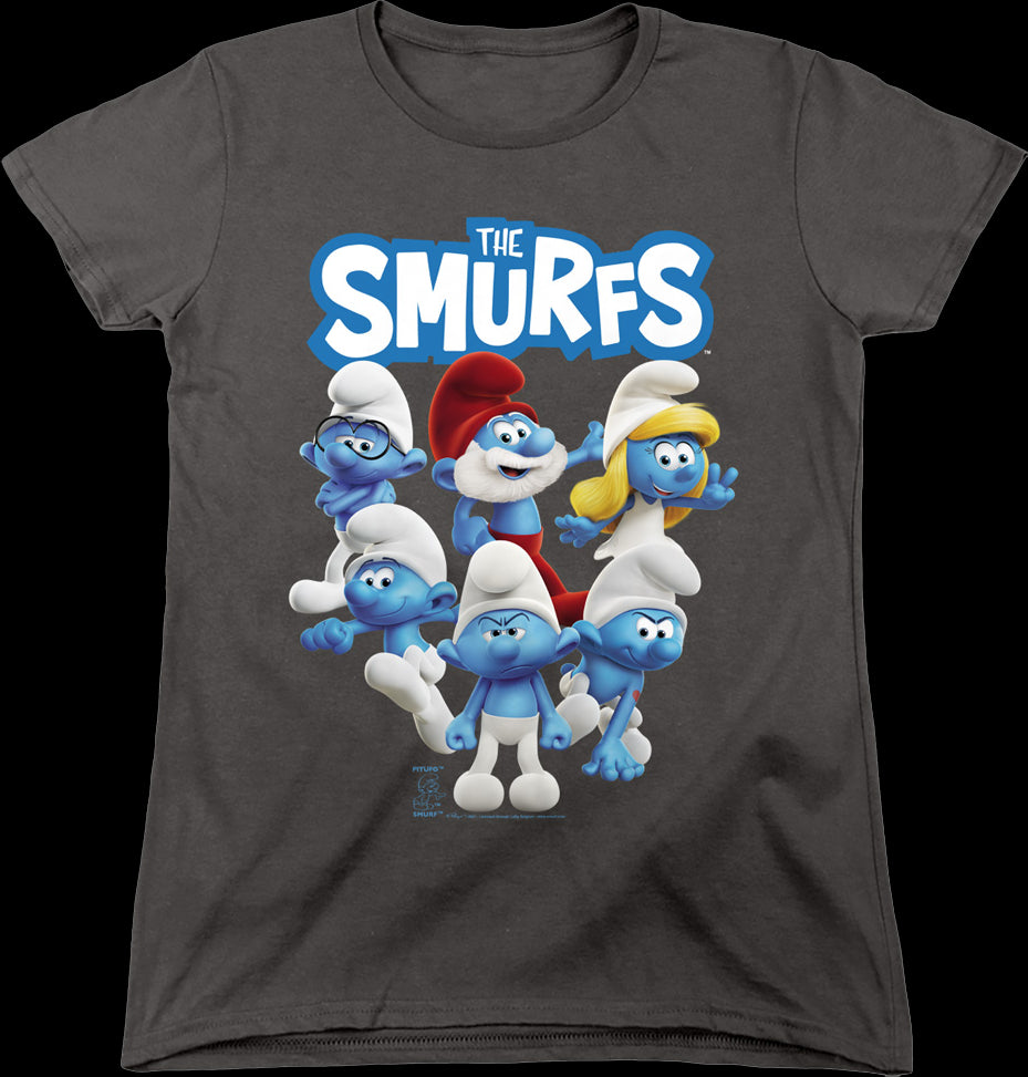 Womens Group Photo Smurfs Shirt