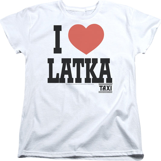 Womens I Love Latka Taxi Shirt