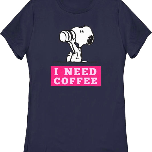 Womens I Need Coffee Peanuts Shirt