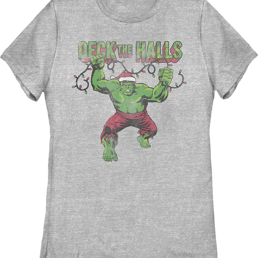 Womens Incredible Hulk Deck The Halls Marvel Comics Shirt