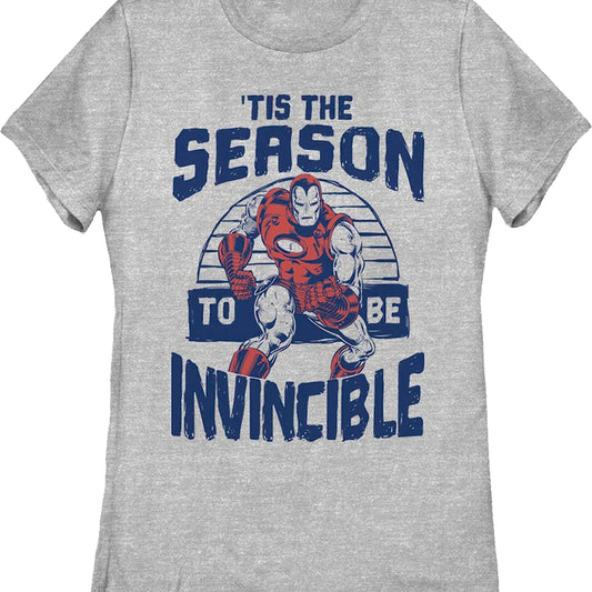 Womens Iron Man 'Tis The Season To Be Invincible Marvel Comics Shirt