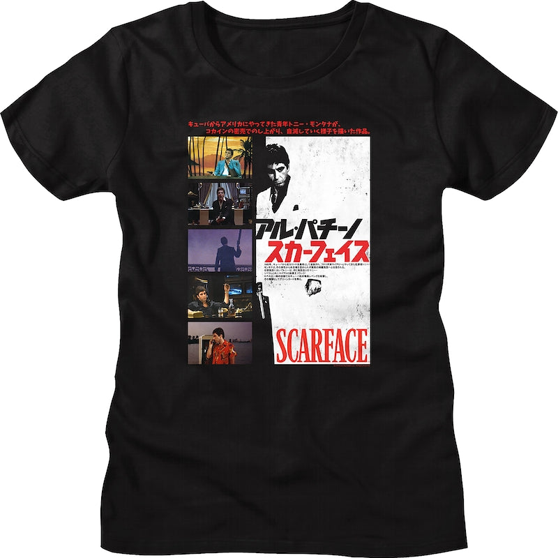 Womens Japanese Collage Poster Scarface Shirt