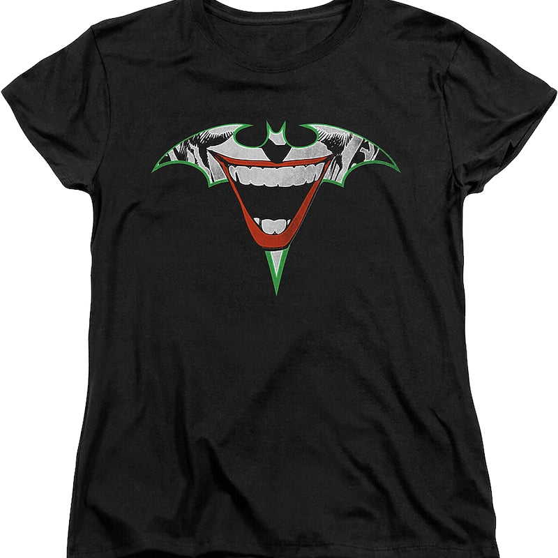 Womens Joker Bat Symbol DC Comics Shirt