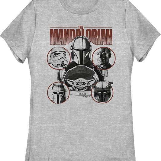 Womens Mandalorian Characters Collage Star Wars Shirt