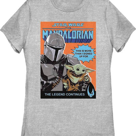Womens Mandalorian Legend Continues Comic Book Cover Star Wars Shirt