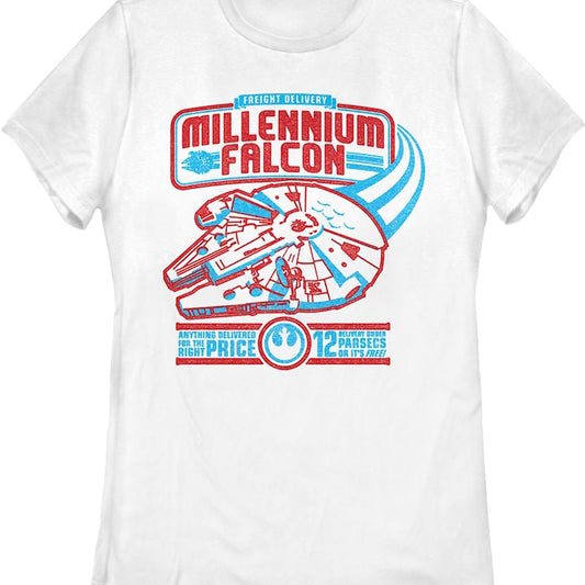 Womens Millennium Falcon Freight Delivery Star Wars Shirt
