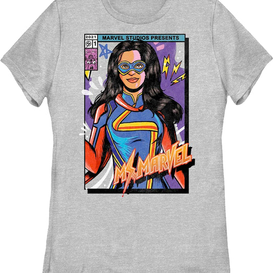Womens Ms. Marvel Colorful Cover Marvel Comics Shirt