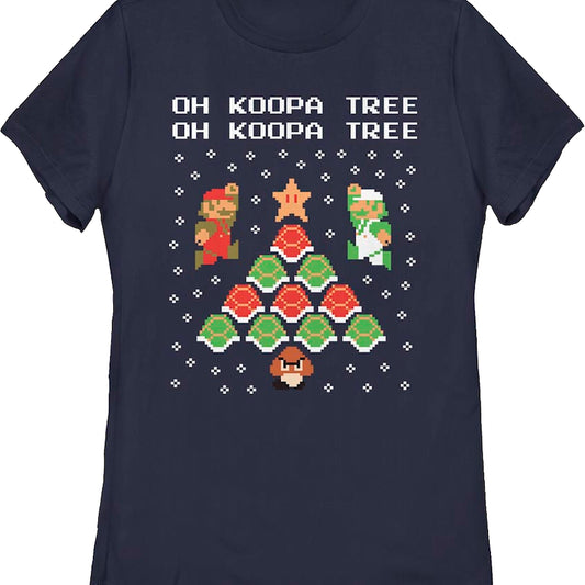 Womens Oh Koopa Tree Super Mario Bros. Christmas Shirt