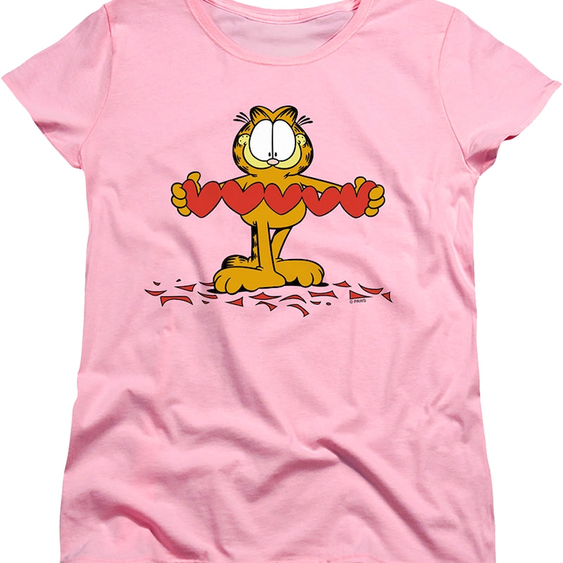 Womens Paper Hearts Garfield Shirt