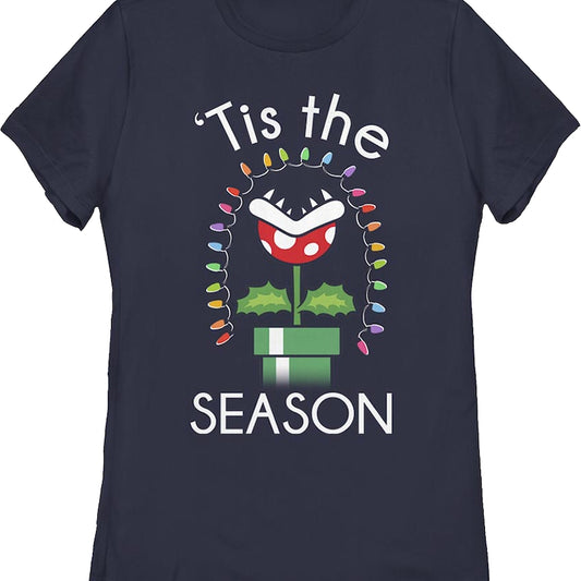Womens Piranha Plant 'Tis The Season Super Mario Bros. Shirt