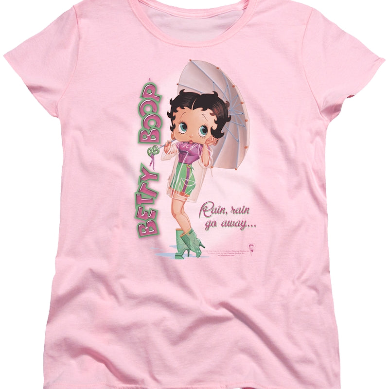 Womens Rain Rain Go Away Betty Boop Shirt