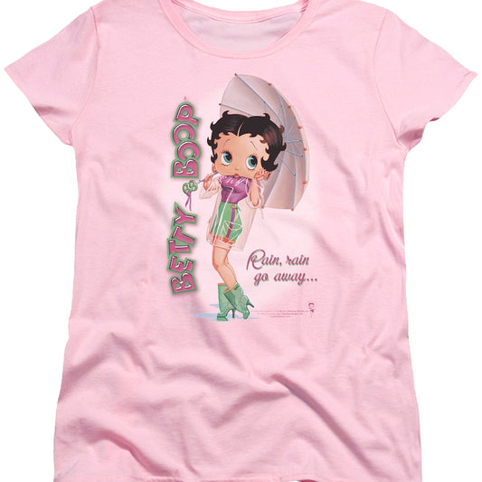 Womens Rain Rain Go Away Betty Boop Shirt