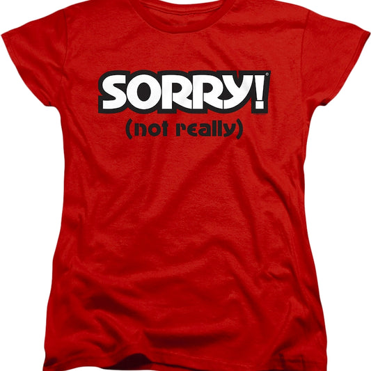 Womens Red Sorry Shirt