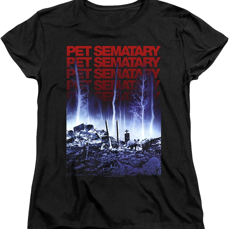 Womens Repeating Logo Pet Sematary Shirt