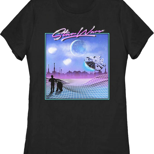 Womens Retro Millennium Falcon Flight Star Wars Shirt