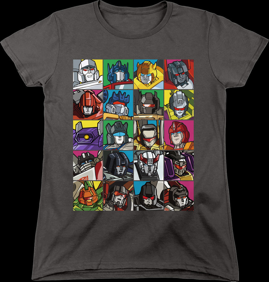 Womens Robot Collage Transformers Shirt