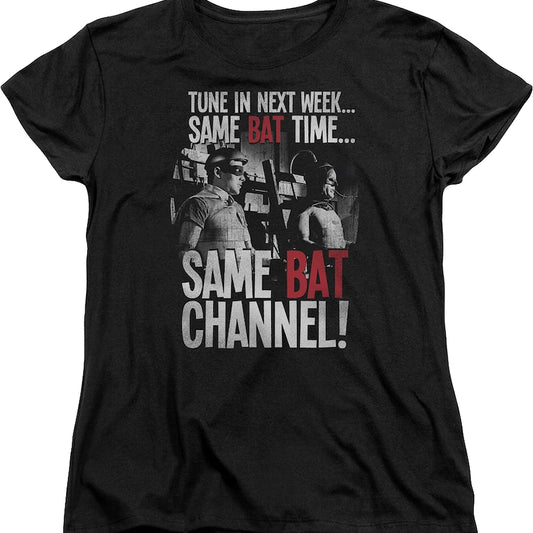 Womens Same Bat Time Same Bat Channel Batman Shirt