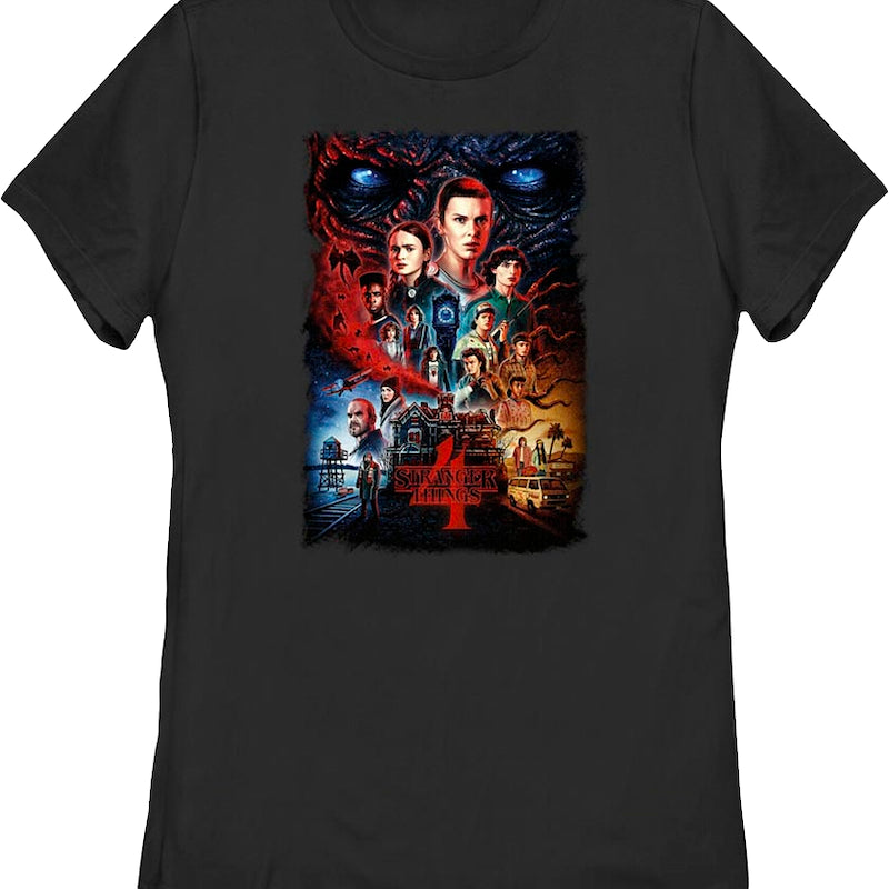 Womens Season 4 Poster Stranger Things Shirt