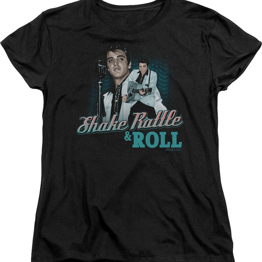 Womens Shake Rattle and Roll Elvis Presley Shirt