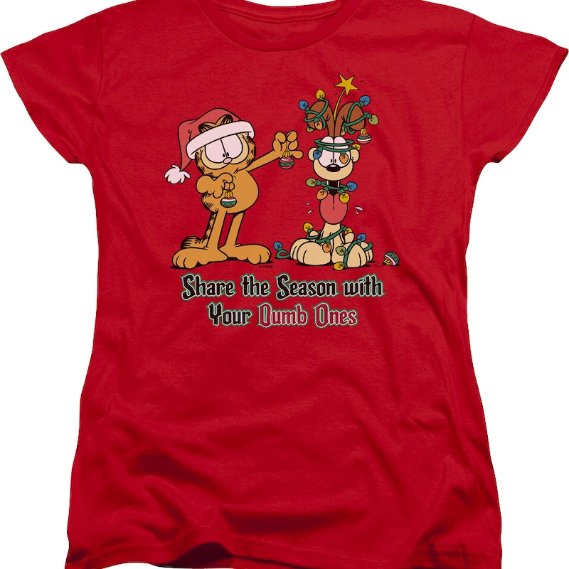 Womens Share The Season With Your Dumb Ones Garfield Shirt