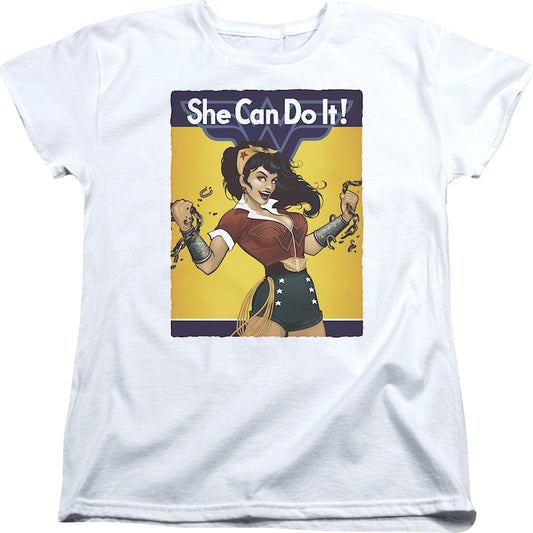 Womens She Can Do It Wonder Woman Shirt